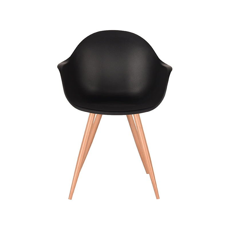 LABEL51 Eetkamerstoel Parma - Zwart - Kunststof - Oak Metal Woodcover