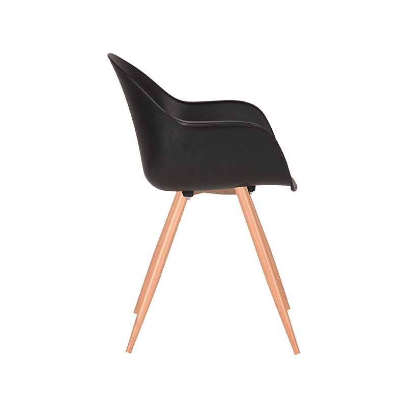 LABEL51 Eetkamerstoel Parma - Zwart - Kunststof - Oak Metal Woodcover