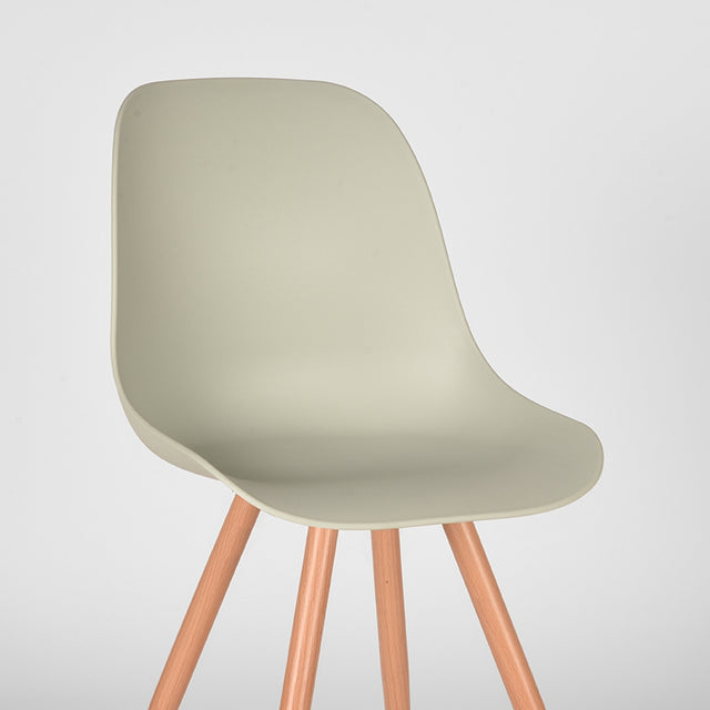 LABEL51 Eetkamerstoel Rimini - Breeze - Kunststof - Oak Metal Woodcover