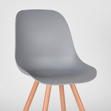 LABEL51 Eetkamerstoel Rimini - Grijs - Kunststof - Oak Metal Woodcover van LABEL51 – Luxe comfort op maat van PureWonen. Vraag naar de beste prijs.