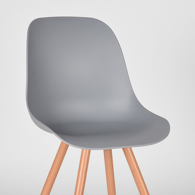 LABEL51 Eetkamerstoel Rimini - Grijs - Kunststof - Oak Metal Woodcover van LABEL51 – Luxe comfort op maat van PureWonen. Vraag naar de beste prijs.