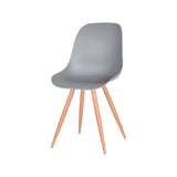 LABEL51 Eetkamerstoel Rimini - Grijs - Kunststof - Oak Metal Woodcover van LABEL51 – Luxe comfort op maat van PureWonen. Vraag naar de beste prijs.