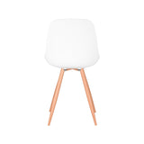 LABEL51 Eetkamerstoel Rimini - Wit - Kunststof - Oak Metal Woodcover