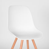 LABEL51 Eetkamerstoel Rimini - Wit - Kunststof - Oak Metal Woodcover