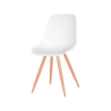 LABEL51 Eetkamerstoel Rimini - Wit - Kunststof - Oak Metal Woodcover
