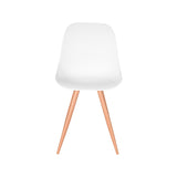 LABEL51 Eetkamerstoel Rimini - Wit - Kunststof - Oak Metal Woodcover