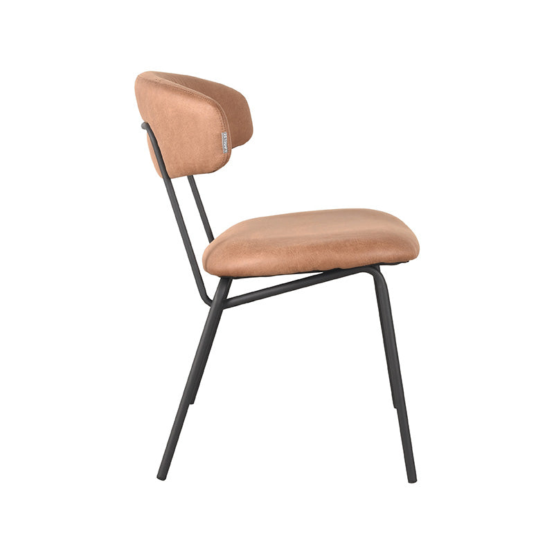 LABEL51 Eetkamerstoel Zack - Cognac - Microfiber van LABEL51 – Luxe comfort op maat van PureWonen. Vraag naar de beste prijs.