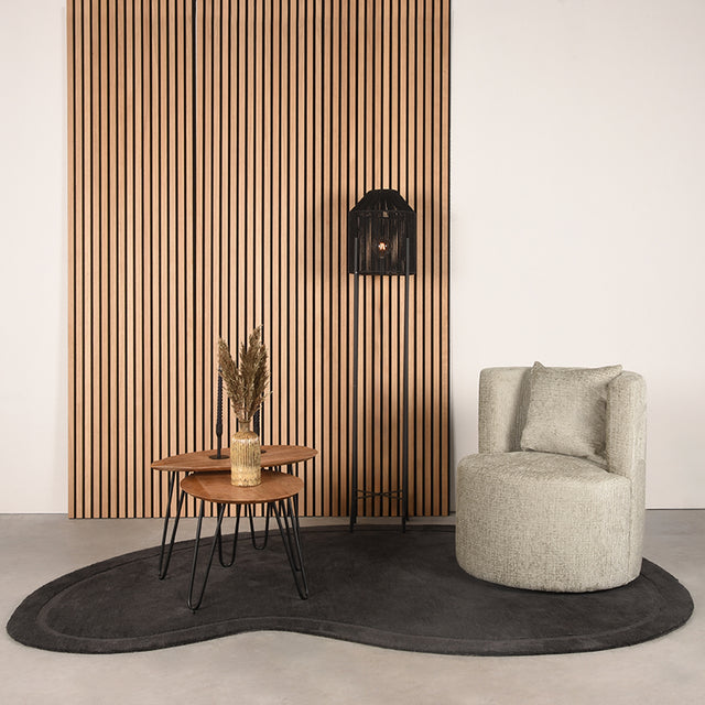 LABEL51 Fauteuil Evy - Beige - Fluweel - 65 cm van LABEL51 – Luxe comfort op maat van PureWonen. Vraag naar de beste prijs.