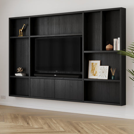 Flatbox Cinewall // Authentic Black Oak van area77 – Luxe comfort op maat van PureWonen. Vraag naar de beste prijs.