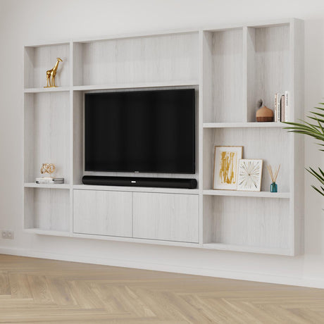 Flatbox Cinewall // White Oak van area77 – Luxe comfort op maat van PureWonen. Vraag naar de beste prijs.
