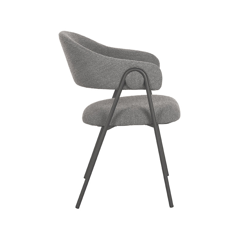 LABEL51 Eetkamerstoel Lowen - Grijs - Boucle van LABEL51 – Luxe comfort op maat van PureWonen. Vraag naar de beste prijs.