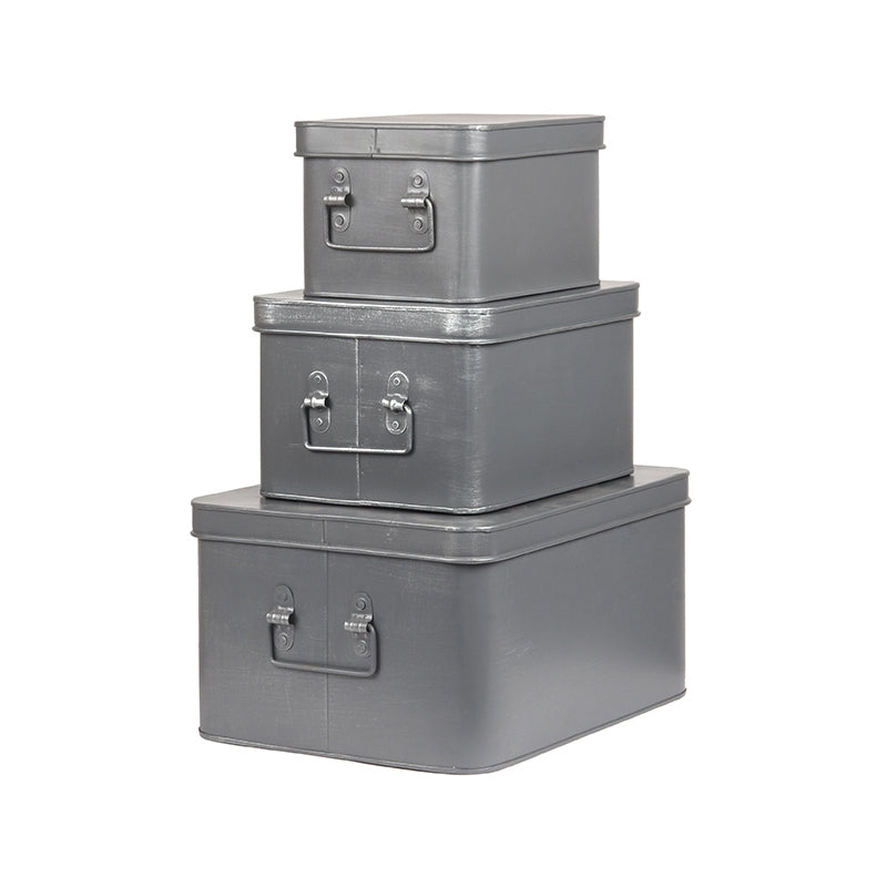 LABEL51 Media Opbergkist - Grijs - Metaal - M van LABEL51 – Luxe comfort op maat van PureWonen. Vraag naar de beste prijs.