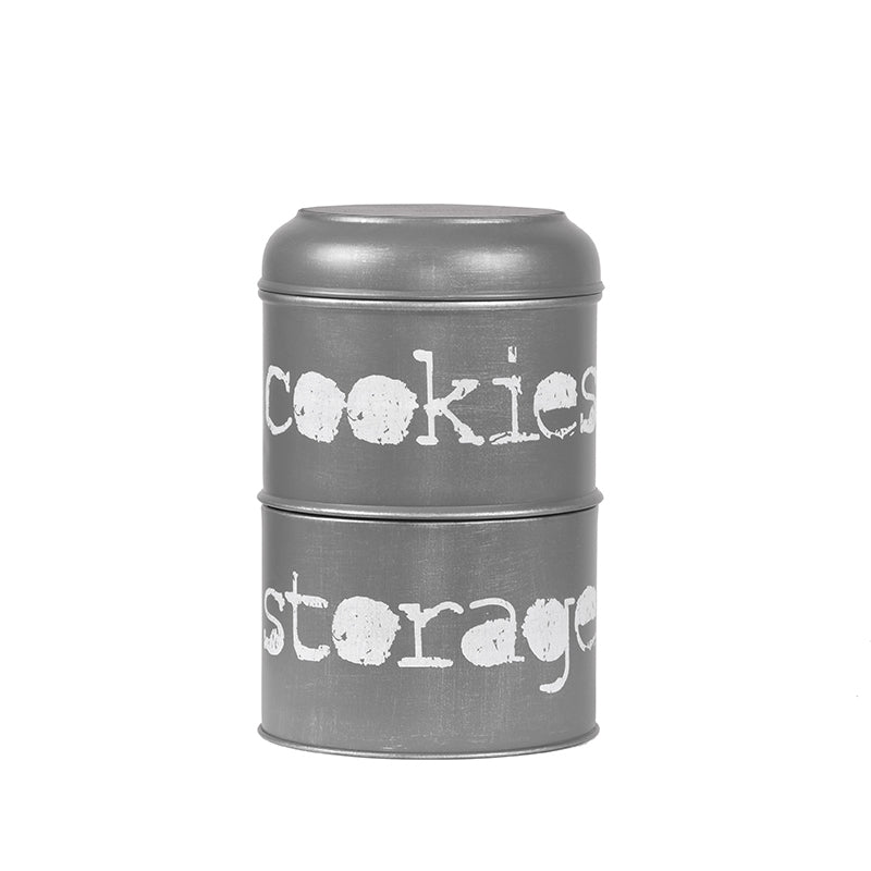 LABEL51 Opbergblik - Antiek grijs - Metaal - 17x17x27 cm van LABEL51 - laagste prijs offerte van PureWonen