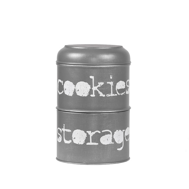 LABEL51 Opbergblik - Antiek grijs - Metaal - 17x17x27 cm van LABEL51 - laagste prijs offerte van PureWonen