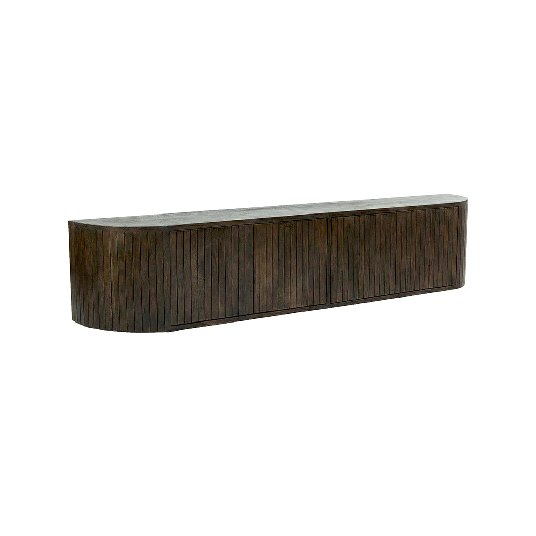 LABEL51 Tv-meubel Miya - Espresso - Mangohout - 190 cm van LABEL51 – Luxe comfort op maat van PureWonen. Vraag naar de beste prijs.