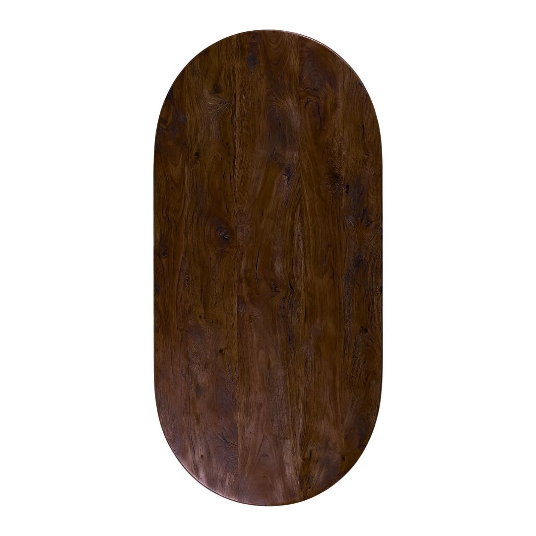 LABEL51 Tafelblad - 1407 Tafelblad Halve Cirkel - Espresso - Mangohout - 220 cm - Halve Cirkel