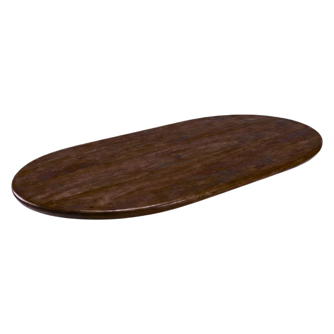 LABEL51 Eetkamertafel Tafelblad Halve Cirkel - Espresso - Mangohout - 240 cm - Halve Cirkel