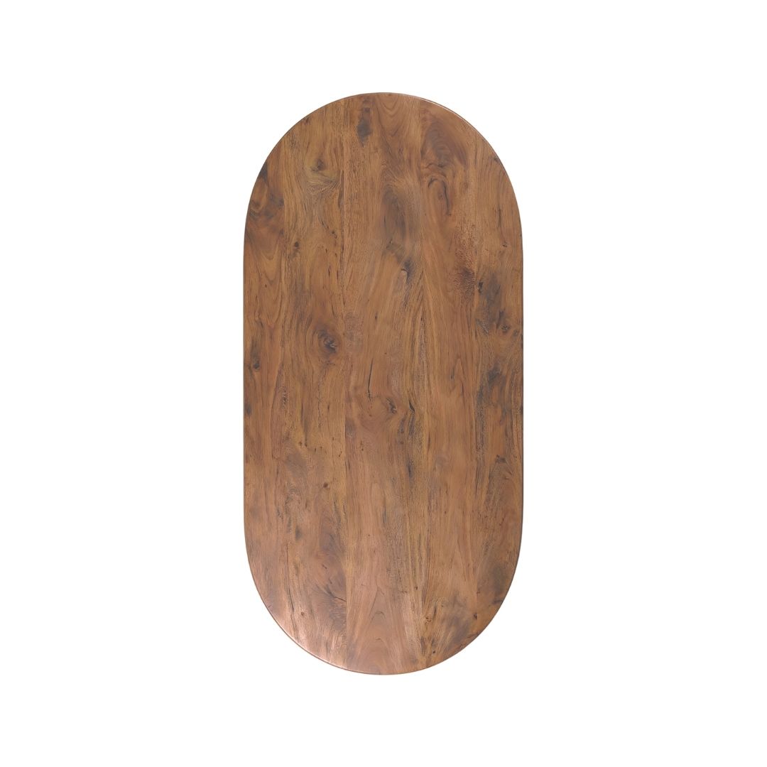 LABEL51 Eetkamertafel Tafelblad Halve Cirkel - Nature Smooth - Mangohout - 160 cm - Halve Cirkel van LABEL51 – Luxe comfort op maat van PureWonen. Vraag naar de beste prijs.