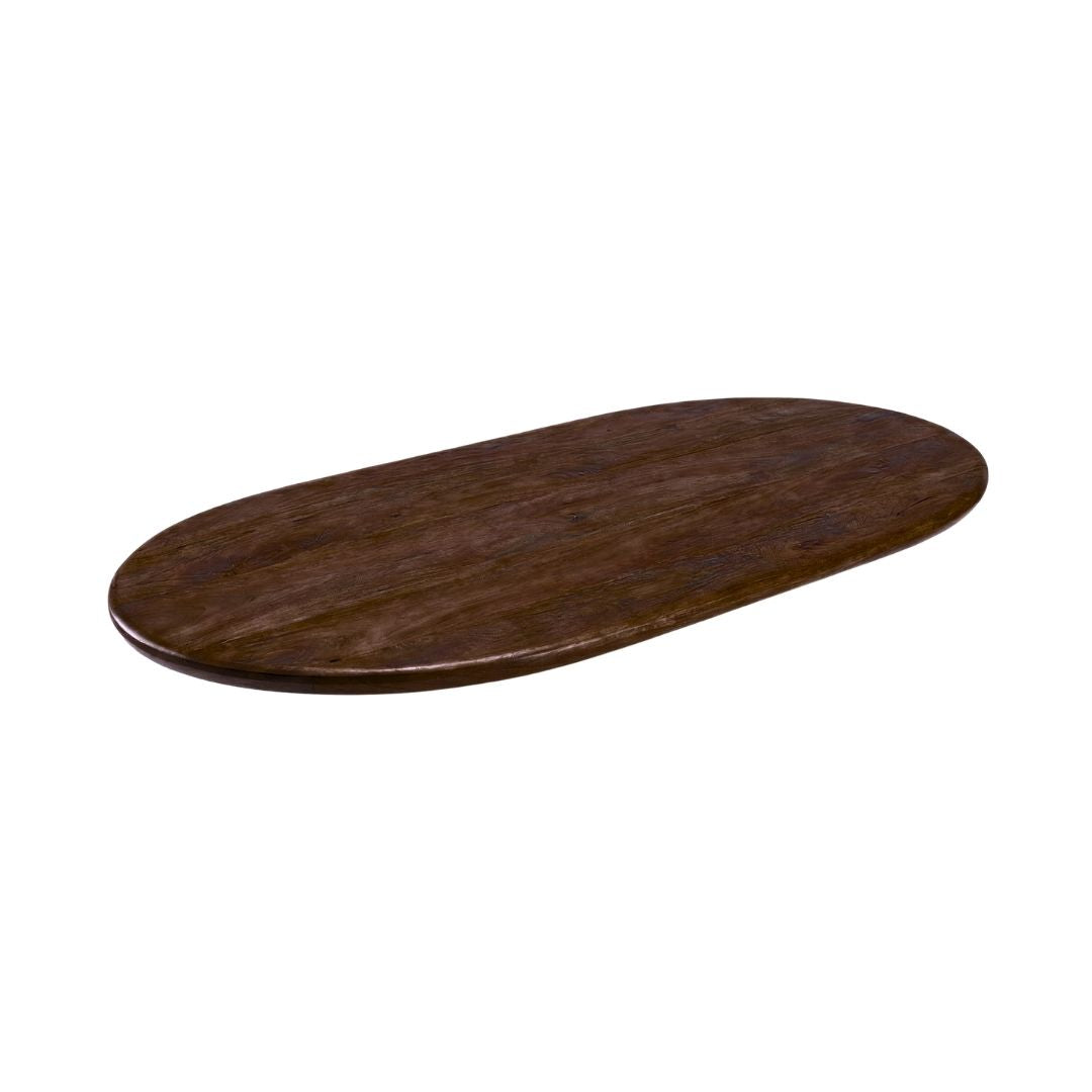 LABEL51 Eetkamertafel Tafelblad Halve Cirkel - Espresso - Mangohout - 180 cm - Halve Cirkel