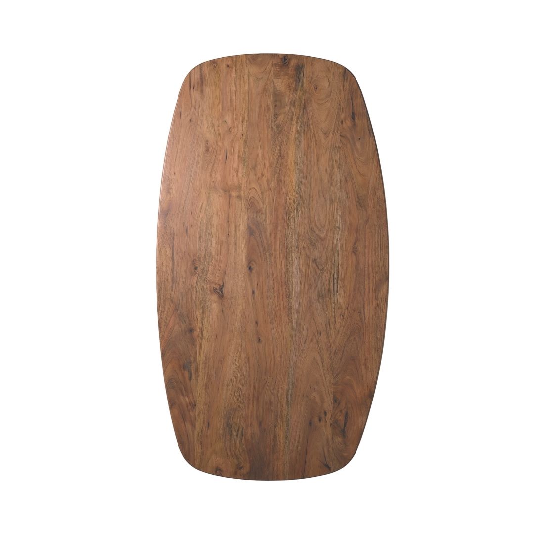 LABEL51 Eetkamertafel Tafelblad Deens Ovaal - Nature Smooth - Mangohout - 180 cm - Deens Ovaal