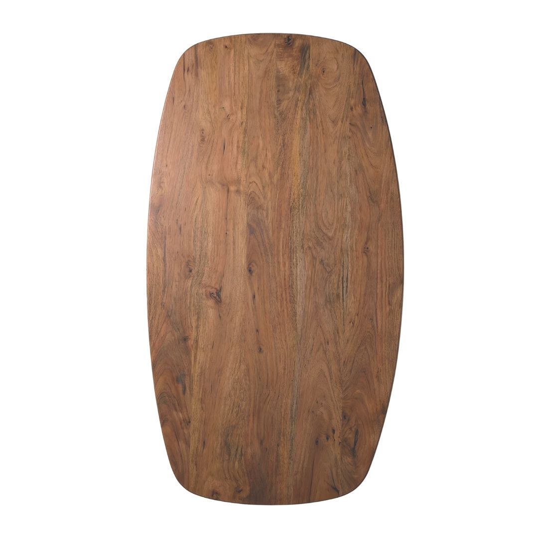 LABEL51 Eetkamertafel Tafelblad Deens Ovaal - Nature Smooth - Mangohout - 220 cm - Deens Ovaal