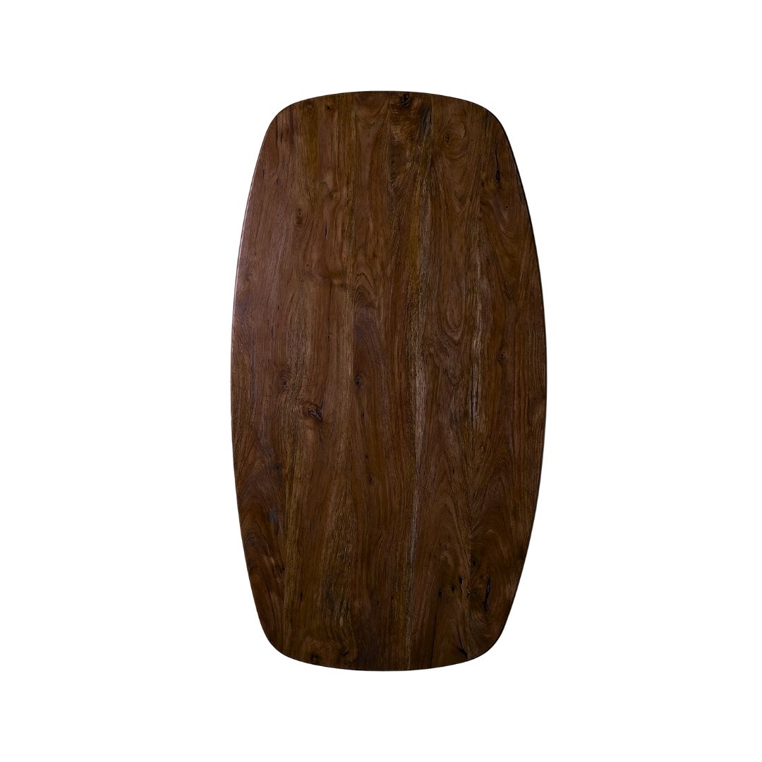 LABEL51 Eetkamertafel Tafelblad Deens Ovaal - Espresso - Mangohout - 160 cm - Deens Ovaal
