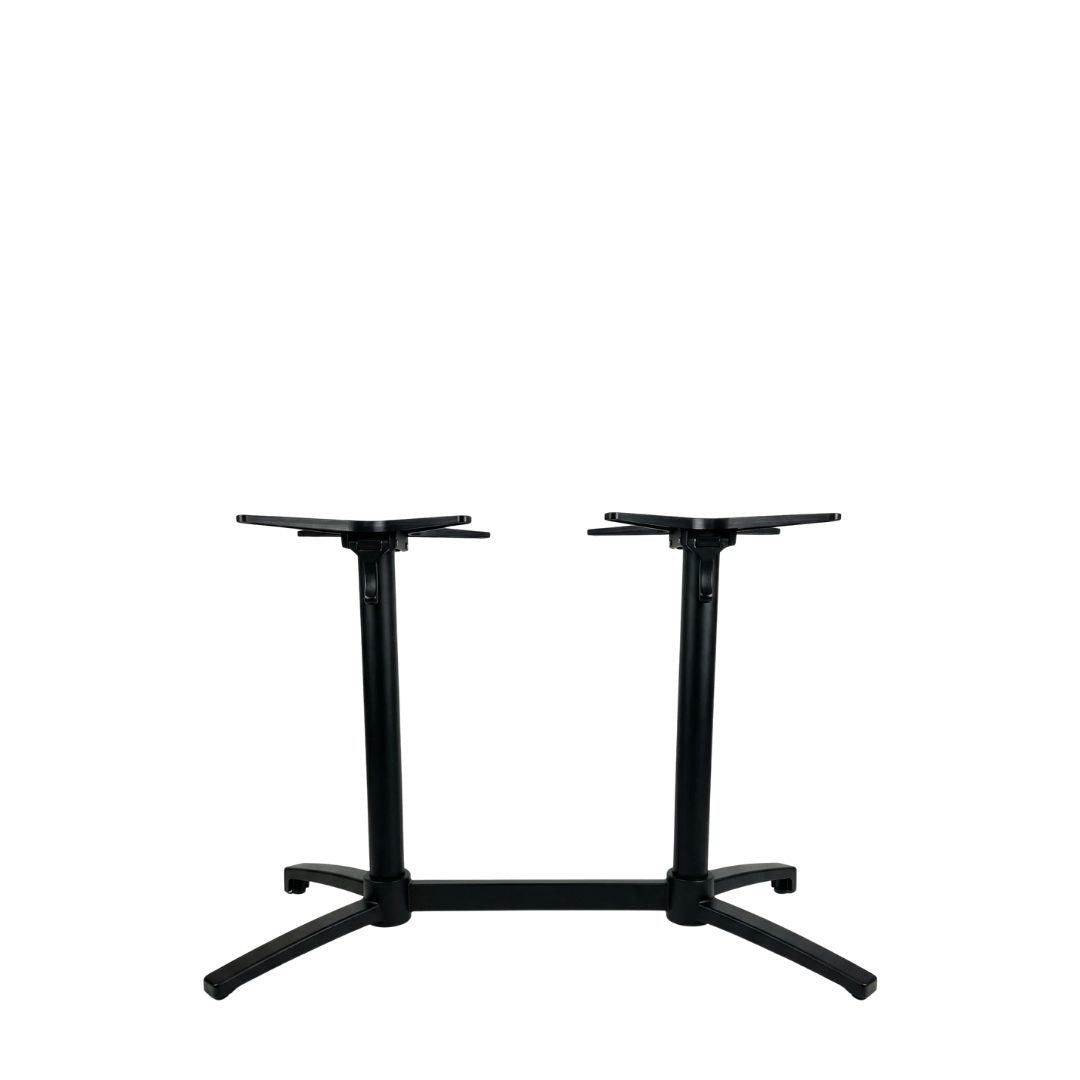 LABEL51 Eetkamertafel Tafelpoot Vouwbaar - Zwart - Metaal - 72 cm - Dubbel