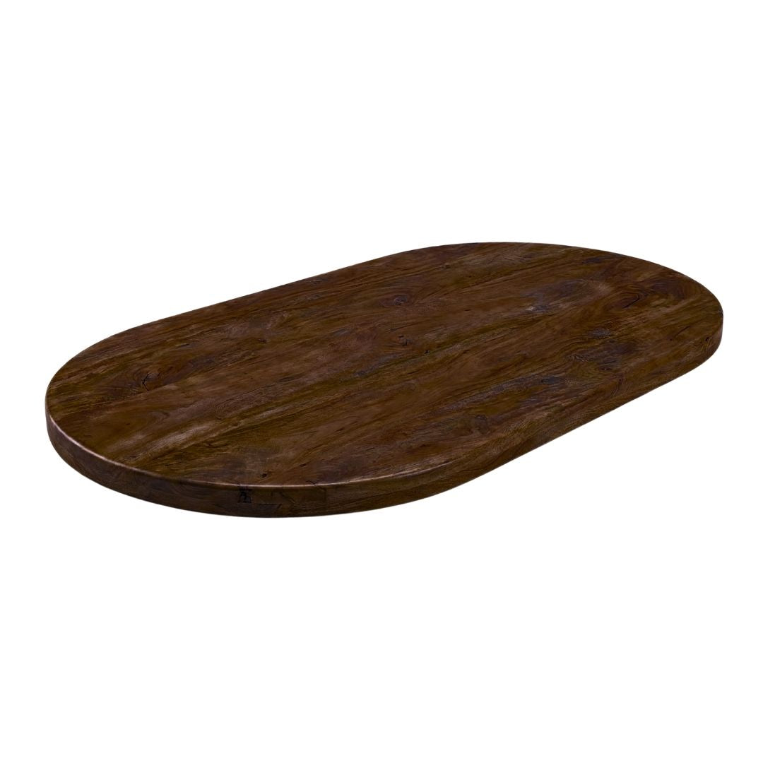 LABEL51 Eetkamertafel Tafelblad Halve Cirkel - Espresso - Mangohout - 220 cm - Halve Cirkel