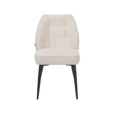 LABEL51 Eetkamerstoel Liam - Naturel - Egon - Zwart Metalen Frame