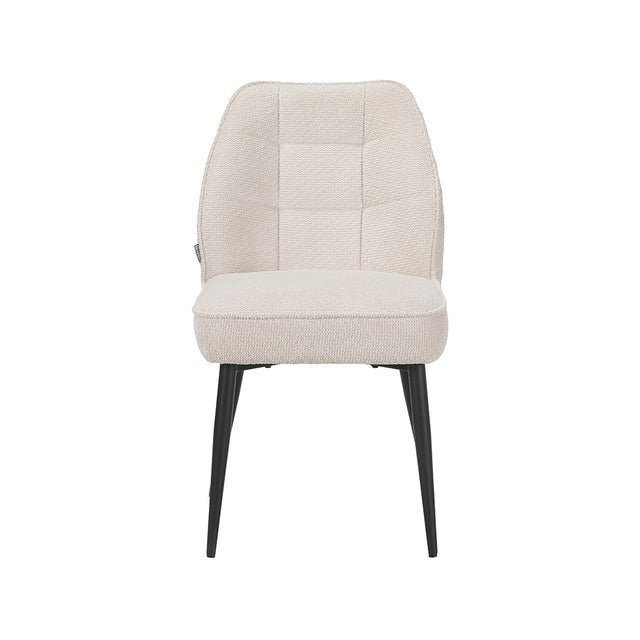 LABEL51 Eetkamerstoel Liam - Naturel - Egon - Zwart Metalen Frame