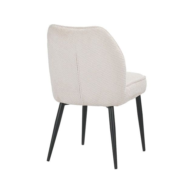 LABEL51 Eetkamerstoel Liam - Naturel - Egon - Zwart Metalen Frame