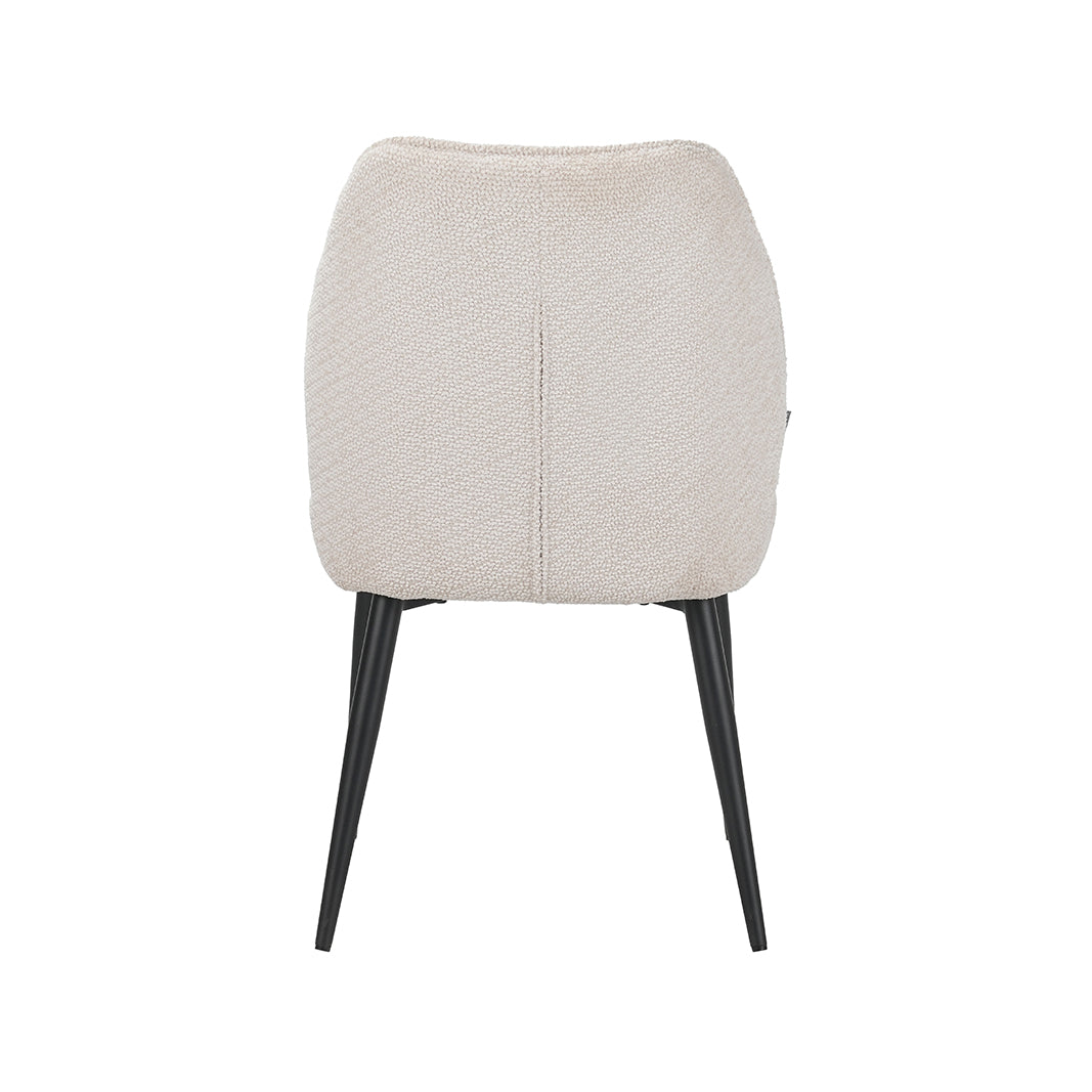 LABEL51 Eetkamerstoel Liam - Naturel - Egon - Zwart Metalen Frame