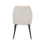 LABEL51 Eetkamerstoel Liam - Naturel - Egon - Zwart Metalen Frame