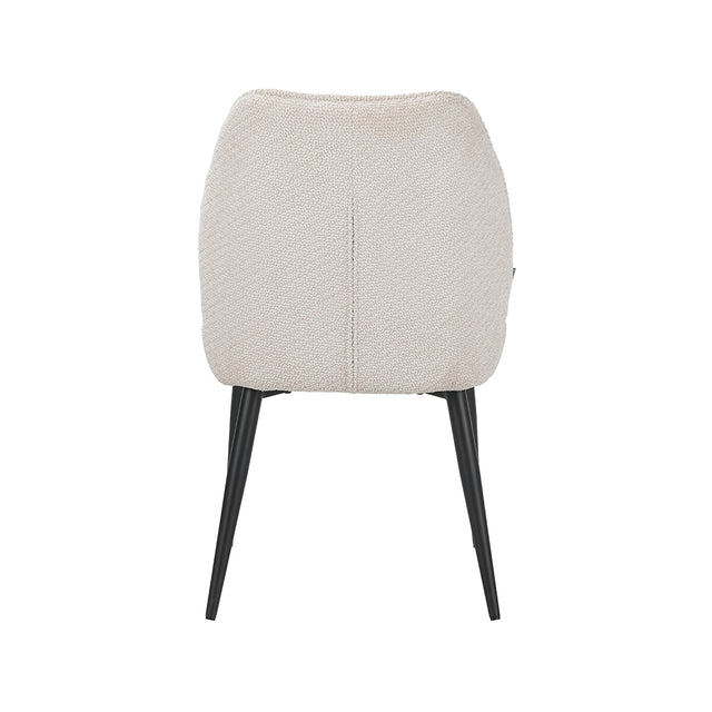 LABEL51 Eetkamerstoel Liam - Naturel - Egon - Zwart Metalen Frame