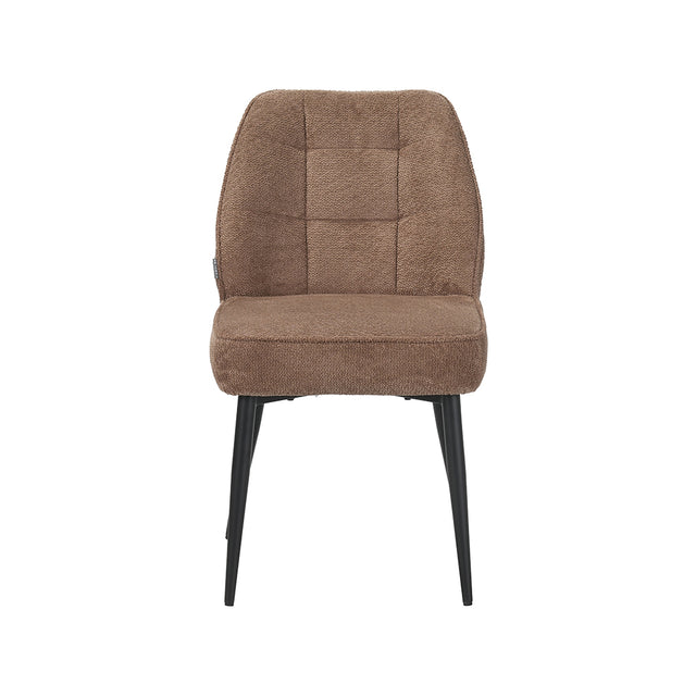 LABEL51 Eetkamerstoel Liam - Taupe - Egon - Zwart Metalen Frame