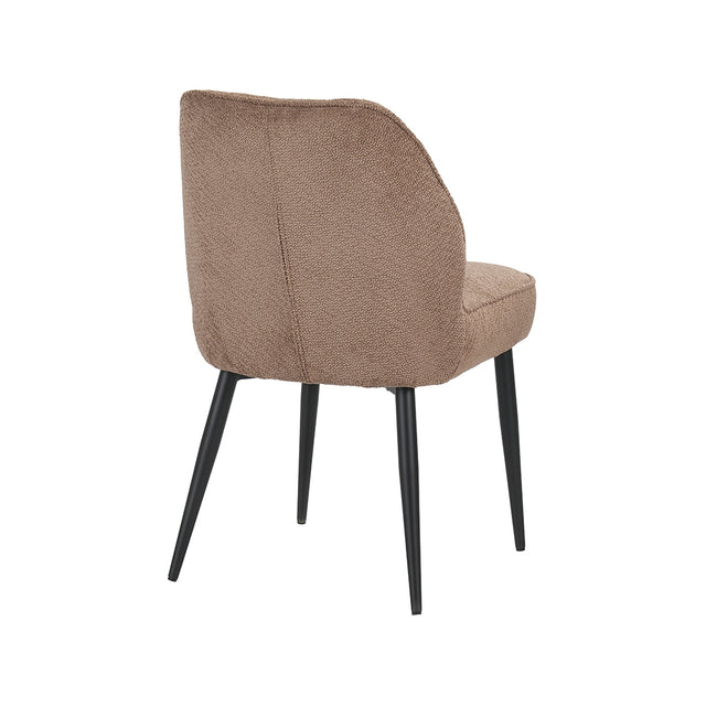LABEL51 Eetkamerstoel Liam - Taupe - Egon - Zwart Metalen Frame