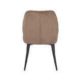 LABEL51 Eetkamerstoel Liam - Taupe - Egon - Zwart Metalen Frame