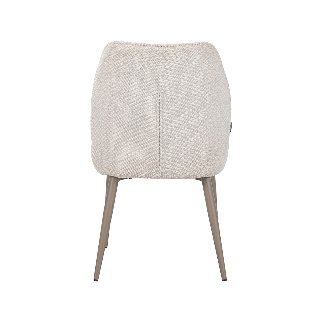 LABEL51 Eetkamerstoel Liam - Naturel - Egon - Taupe Metaal