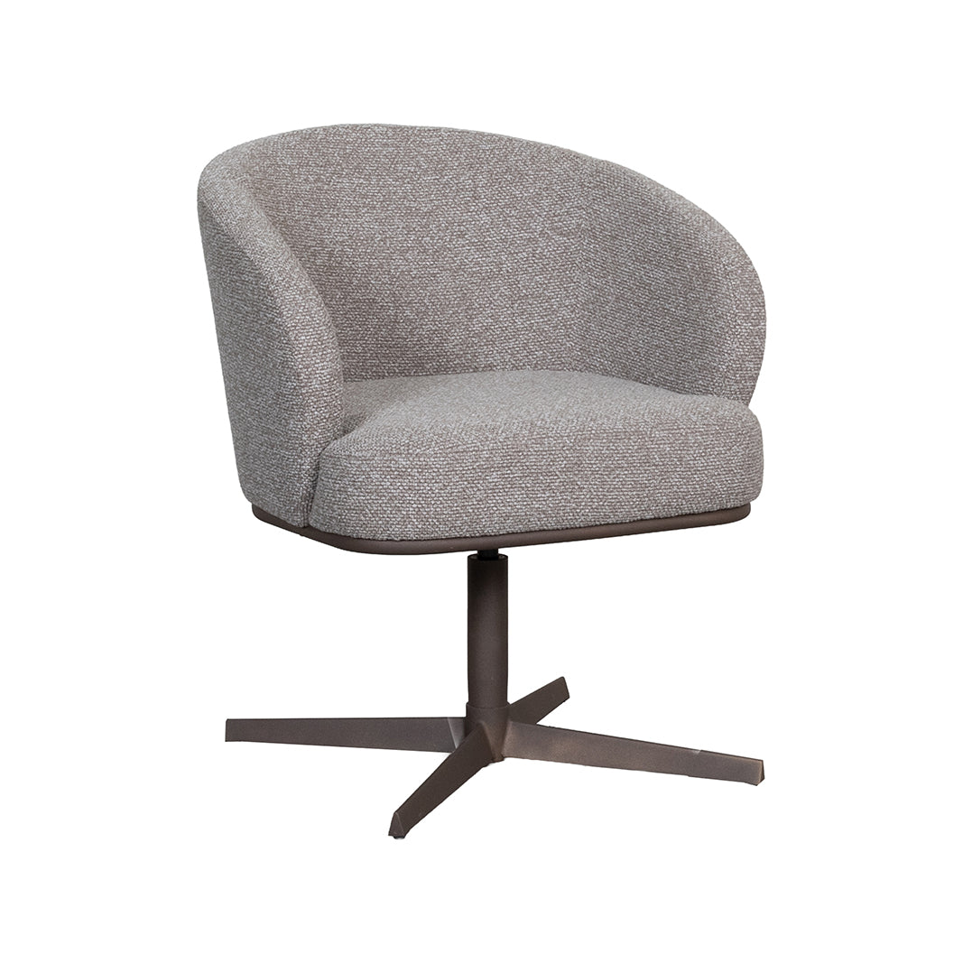 LABEL51 Eetkamerstoel Cannes - Mushroom - Royal Boucle - Brons Metalen Frame