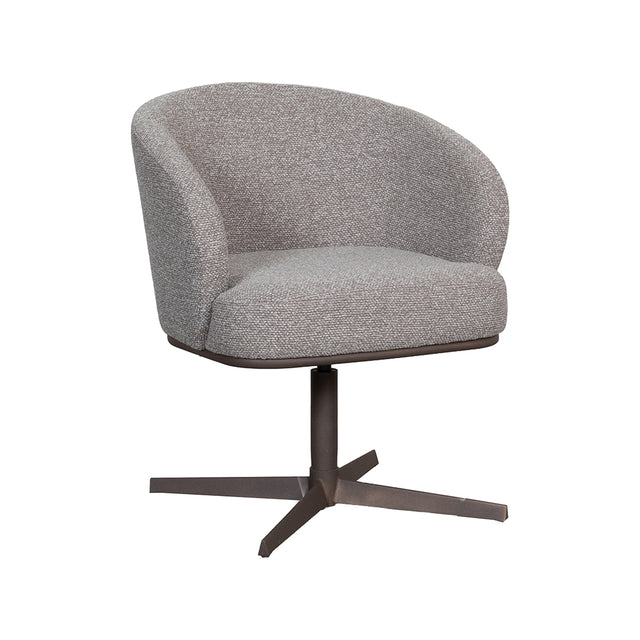 LABEL51 Eetkamerstoel Cannes - Mushroom - Royal Boucle - Brons Metalen Frame