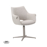 LABEL51 Eetkamerstoel Nozomi - Naturel - Royal Boucle - Taupe Metalen Frame