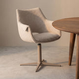 LABEL51 Eetkamerstoel Nozomi - Naturel - Royal Boucle - Taupe Metaal