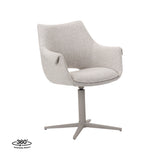 LABEL51 Eetkamerstoel Nozomi - Naturel - Royal Boucle - Taupe Metaal