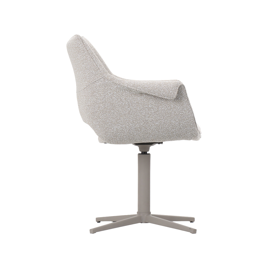 LABEL51 Eetkamerstoel Nozomi - Naturel - Royal Boucle - Taupe Metaal