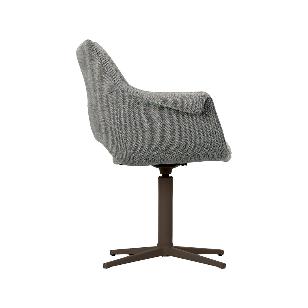 LABEL51 Eetkamerstoel Nozomi - Mushroom - Royal Boucle - Brons Metaal