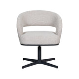 LABEL51 Eetkamerstoel Monaco - Naturel - Royal Boucle - Zwart Metalen Frame