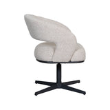 LABEL51 Eetkamerstoel Monaco - Naturel - Royal Boucle - Zwart Metalen Frame