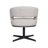 LABEL51 Eetkamerstoel Monaco - Naturel - Royal Boucle - Zwart Metalen Frame