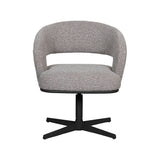 LABEL51 Eetkamerstoel Monaco - Mushroom - Royal Boucle - Zwart Metalen Frame