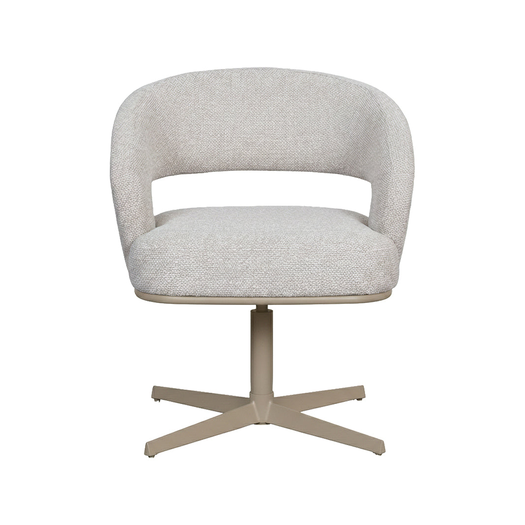 LABEL51 Eetkamerstoel Monaco - Naturel - Royal Boucle - Taupe Metalen Frame